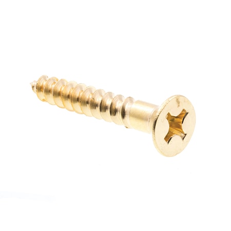 Prime-Line Wood Screw, Flat Head, Phillips Drive No. 12 X 1-1/2in Solid Brass 25PK 9036156